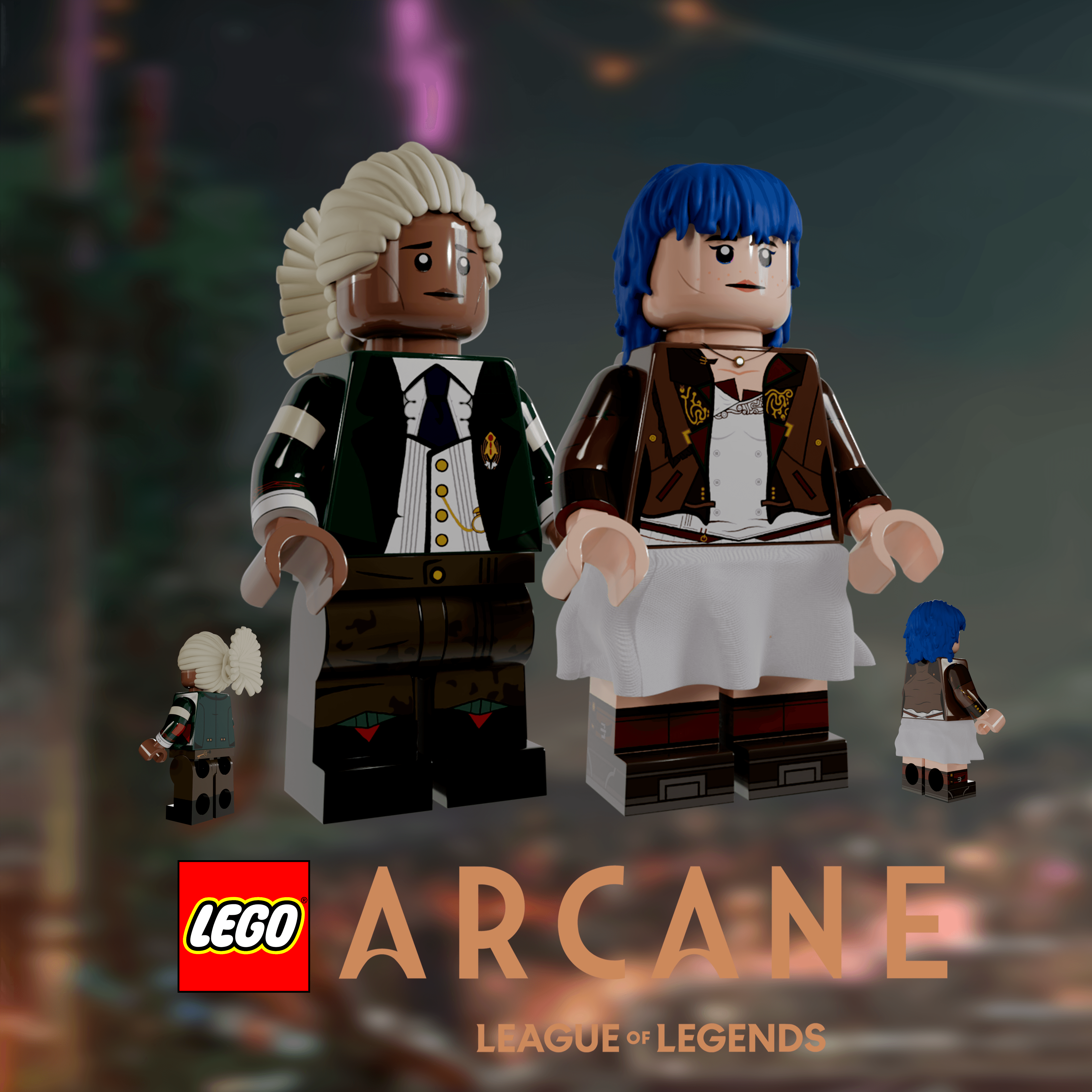 Arcane inspired LEGO minifigs texture board